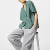 Women’s Linen Cotton Tapered Pants | Striped