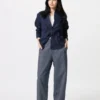 Women’s Linen Cotton Tapered Pants | Striped