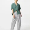 Women’s Linen Cotton Tapered Pants | Striped
