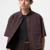 Women’s Nylon Boxy Short Shirt | Half Sleeve