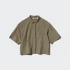 Women’s Nylon Boxy Short Shirt | Half Sleeve