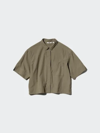 Women’s Nylon Boxy Short Shirt | Half Sleeve
