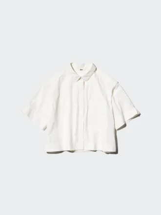 Women’s Nylon Boxy Short Shirt | Half Sleeve