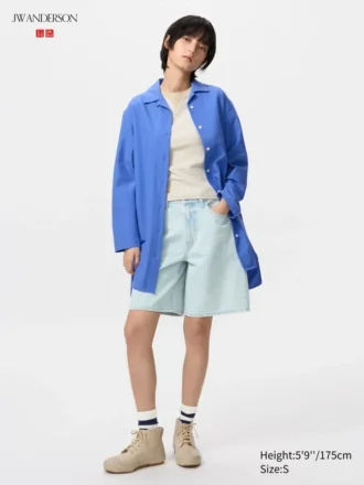 Women’s Open Collar Oxford Shirt Dress