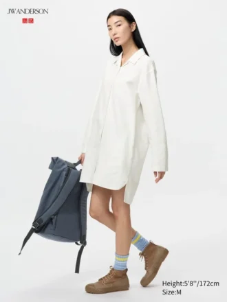 Women’s Open Collar Oxford Shirt Dress