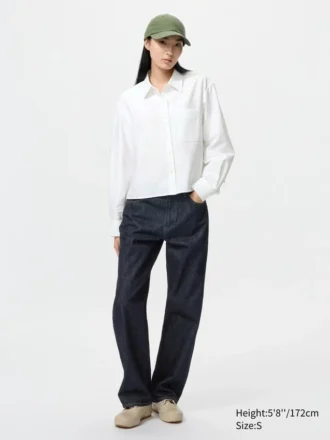 Women’s Oxford Boxy Cropped Shirt