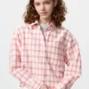 Women’s Oxford Boxy Cropped Shirt | Checked