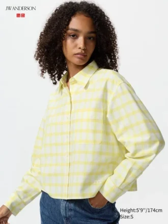 Women’s Oxford Boxy Cropped Shirt | Checked
