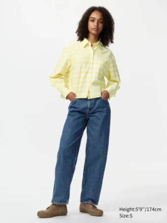 Women’s Oxford Boxy Cropped Shirt | Checked