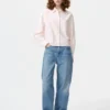 Women’s Oxford Boxy Cropped Shirt | Striped