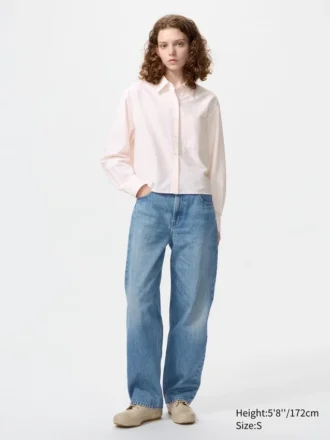 Women’s Oxford Boxy Cropped Shirt | Striped