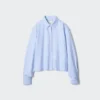 Women’s Oxford Boxy Cropped Shirt | Striped