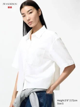 Women’s Oxford Boxy Shirt | Short Sleeve