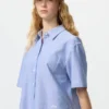 Women’s Oxford Boxy Short Sleeve Shirt | Striped