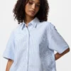 Women’s Oxford Boxy Short Sleeve Shirt | Striped