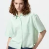 Women’s Oxford Boxy Short Sleeve Shirt | Striped
