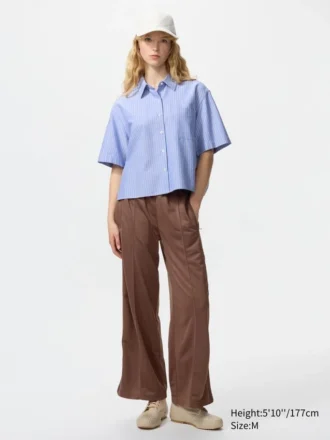 Women’s Oxford Boxy Short Sleeve Shirt | Striped