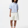 Women’s Oxford Boxy Short Sleeve Shirt | Striped