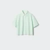 Women’s Oxford Boxy Short Sleeve Shirt | Striped