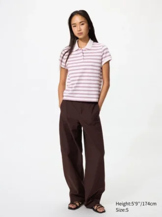 Women’s Pique Mini Polo Shirt | Striped
