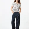 Women’s Pique Mini Polo Shirt | Striped