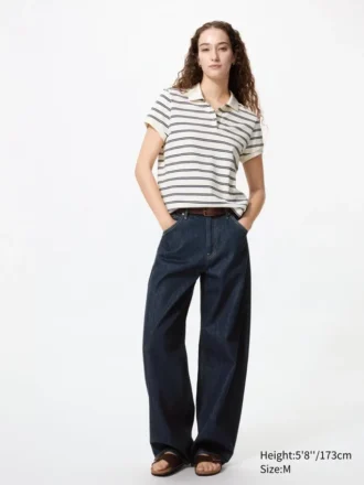 Women’s Pique Mini Polo Shirt | Striped