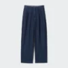 Women’s Pleated Wide Pants | Denim