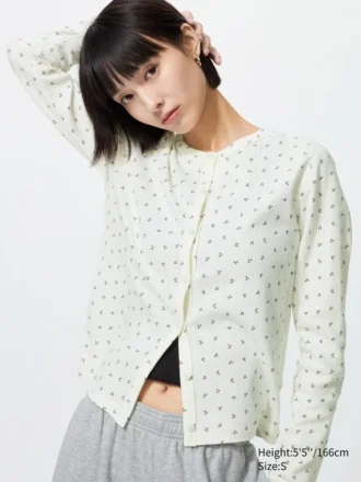 Women’s Pointelle Cardigan | Printed