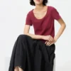 Women’s Pointelle Round Neck Mini T-Shirt