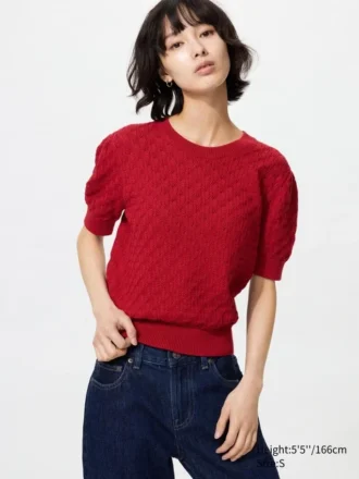Women’s Pointelle Sweater | Short Sleeve