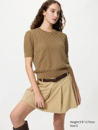 Women’s Pointelle Sweater | Short Sleeve