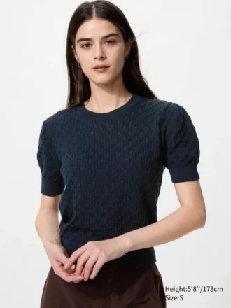 Women’s Pointelle Sweater | Short Sleeve