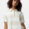 Women’s Polo Short Sleeve Sweater | Striped