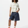 Women’s Polo Short Sleeve Sweater | Striped