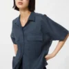 Women’s Premium Linen Skipper Boxy Shirt | Short Sleeve