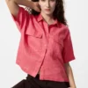 Women’s Premium Linen Skipper Boxy Shirt | Short Sleeve