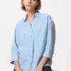 Women’s Premium Linen Skipper Collar 3/4 Sleeve Shirt | Striped