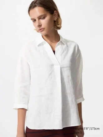 Women’s Premium Linen Skipper Collar Shirt