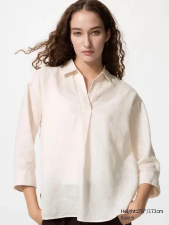 Women’s Premium Linen Skipper Collar Shirt