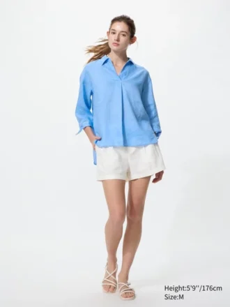 Women’s Premium Linen Skipper Collar Shirt