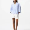 Women’s Premium Linen Skipper Collar Shirt | Striped
