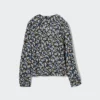 Women’s Printed V-Neck Long-Sleeve Blouse