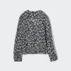 Women’s Printed V-Neck Long-Sleeve Blouse