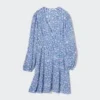 Women’s Printed V-Neck Long-Sleeve Mini Dress