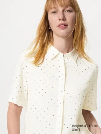 Women’s Rayon Short Sleeve Blouse | Dot