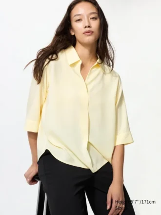 Women’s Rayon Skipper Collar Blouse | 3/4 Sleeve