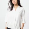 Women’s Rayon Skipper Collar Blouse | 3/4 Sleeve