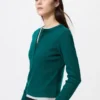 Women’s Ribbed Henley Neck T-Shirt