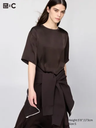 Women’s Satin Oversized Short Blouse | Half Sleeve