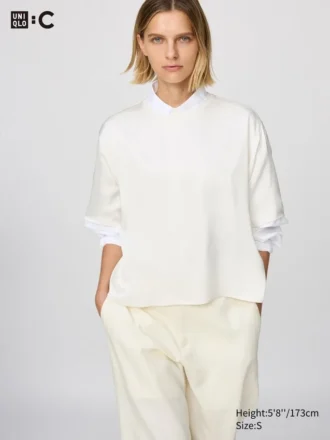 Women’s Satin Oversized Short Blouse | Half Sleeve